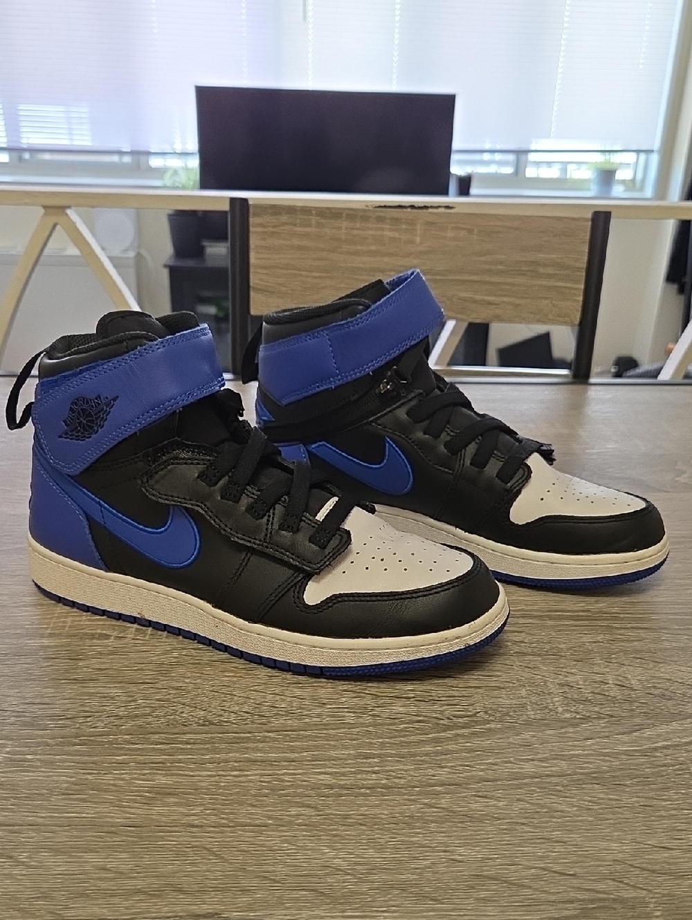 Nike Jordan 1 Flyease Sneakers in Black, White & Blue